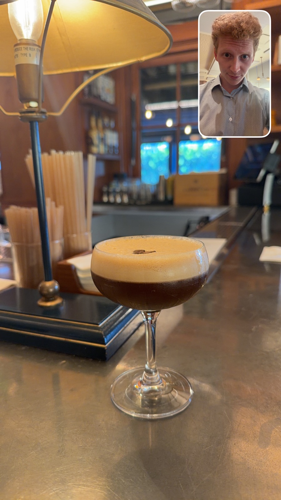 Espresso martini at Frenchie, photographed by Wade Hunter