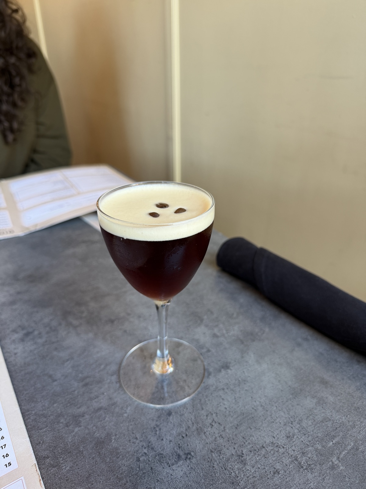 Espresso martini at The Duplex, photographed by Taylor