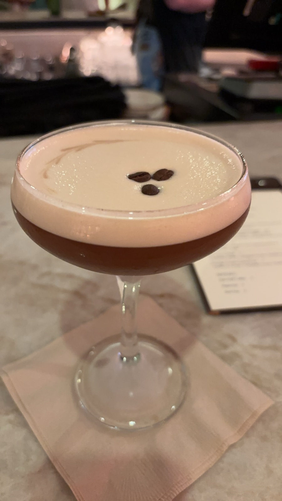 Espresso martini at Harvest at the Masonic, photographed by Melissa Jakobiak