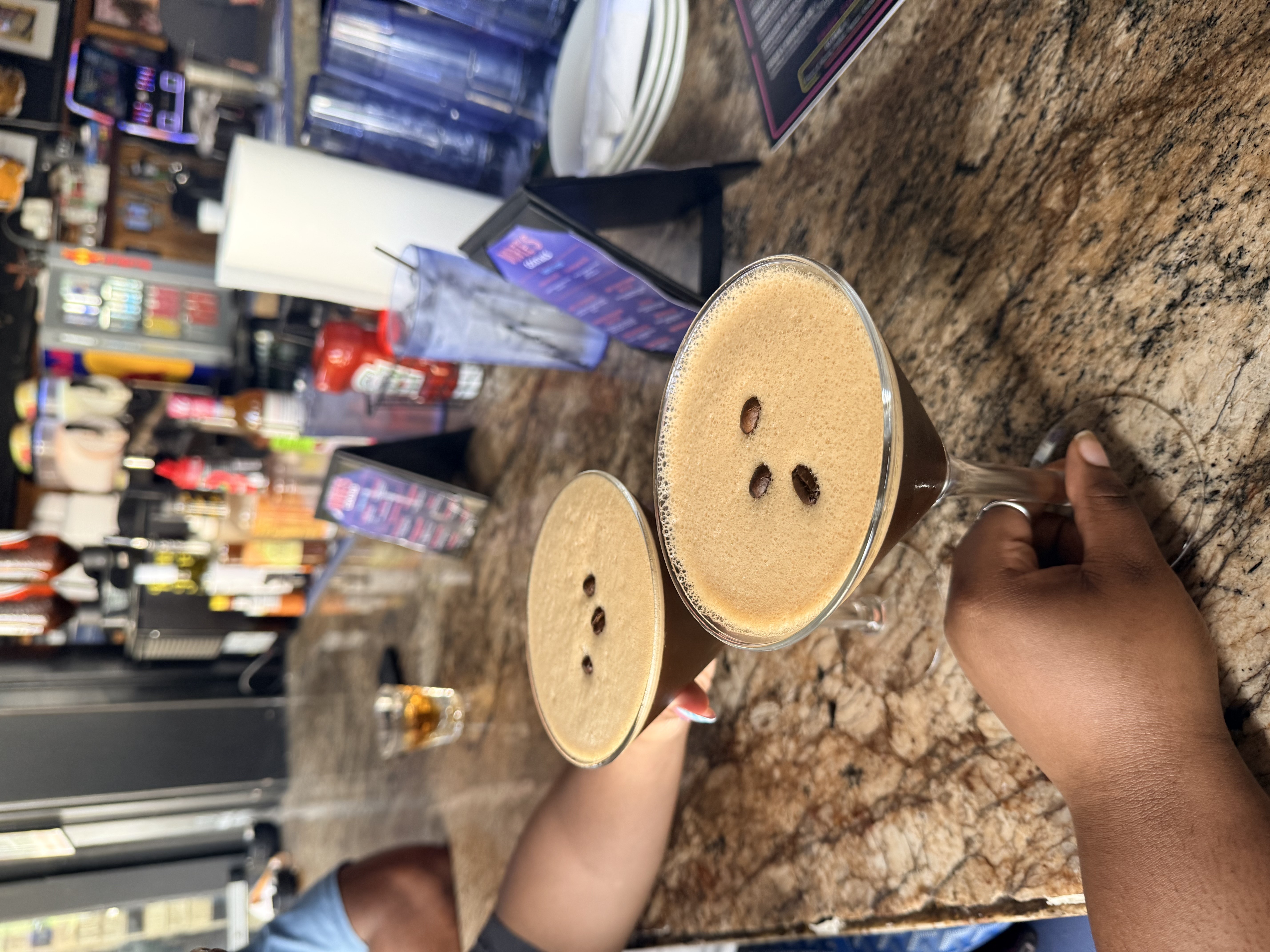 Espresso martini at Dodie's, photographed by Taylor Aaron