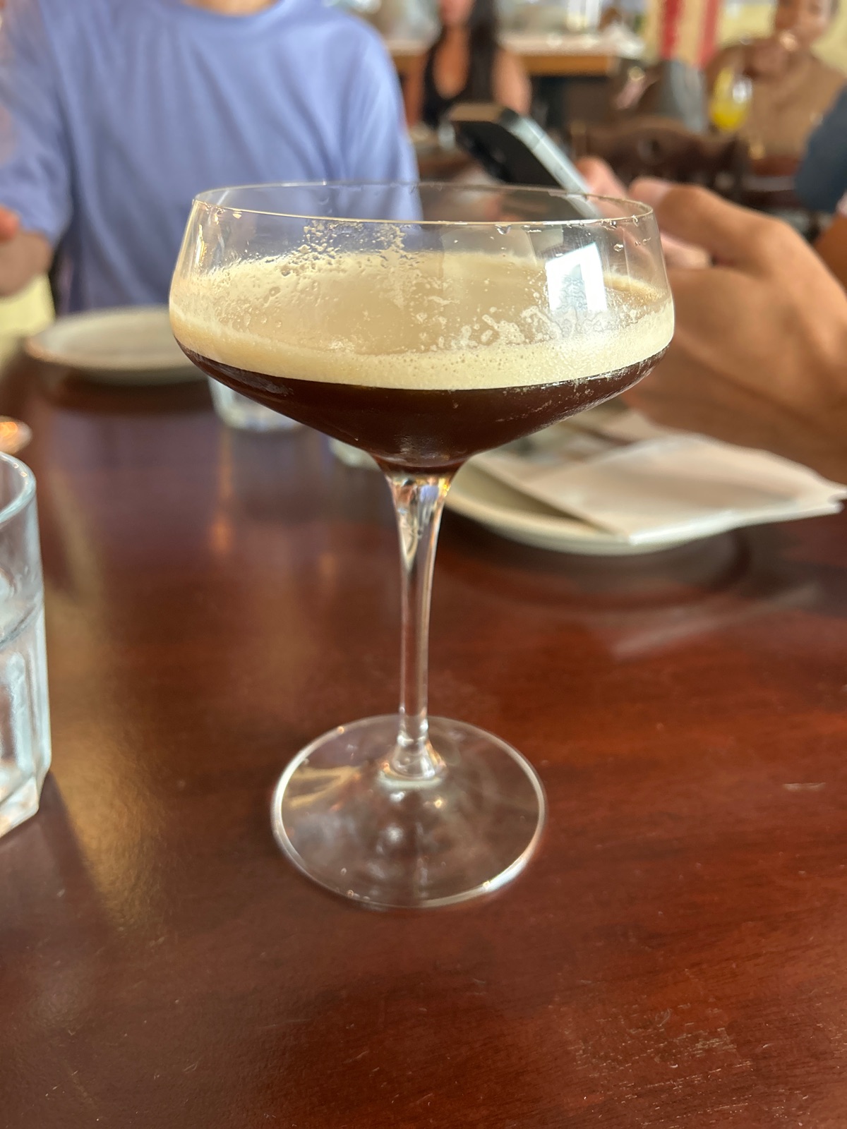 Espresso martini at Bocca Osteria Romana Fort Worth, photographed by Diesel