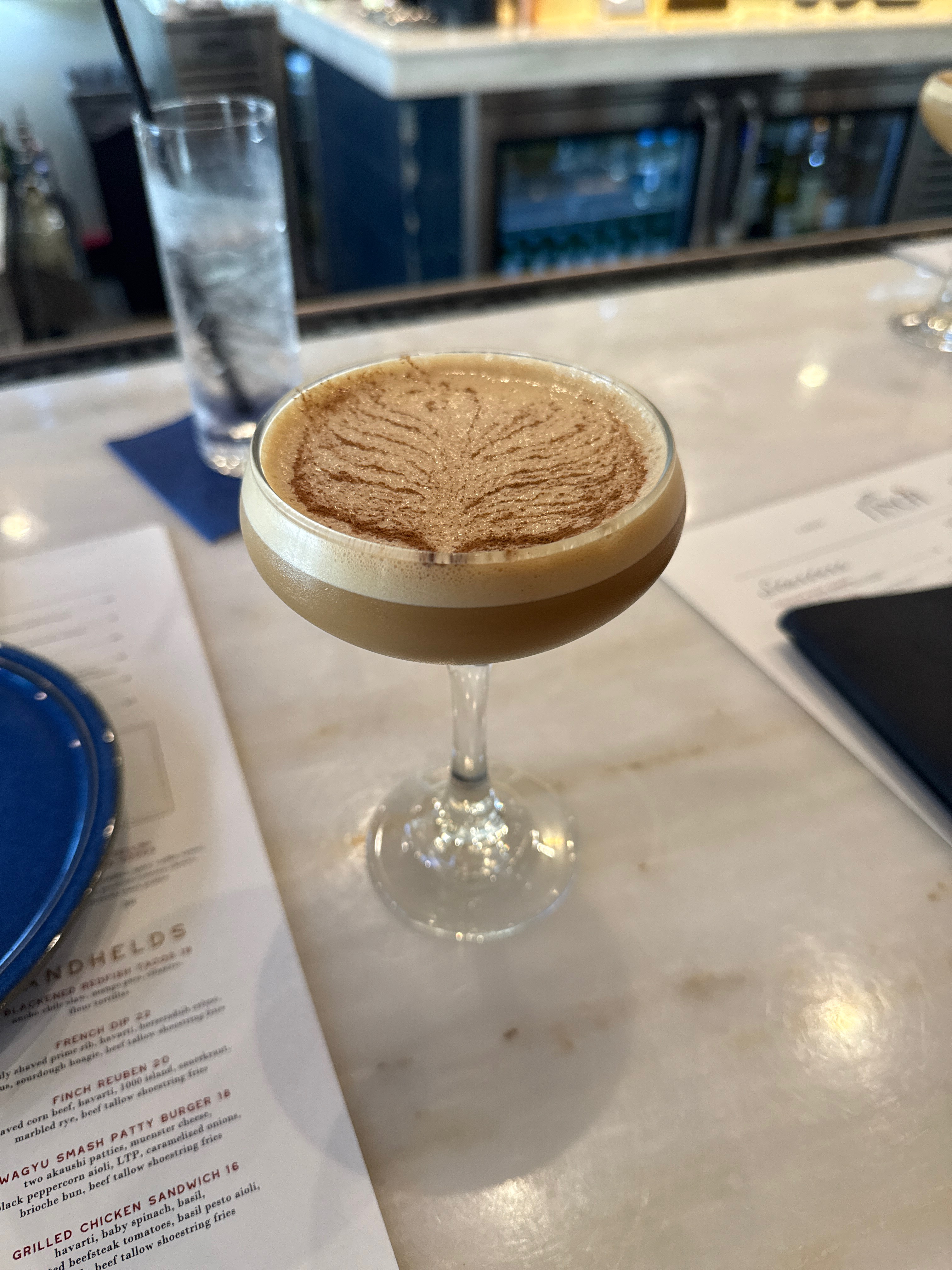 Espresso martini at The Finch, photographed by Alex