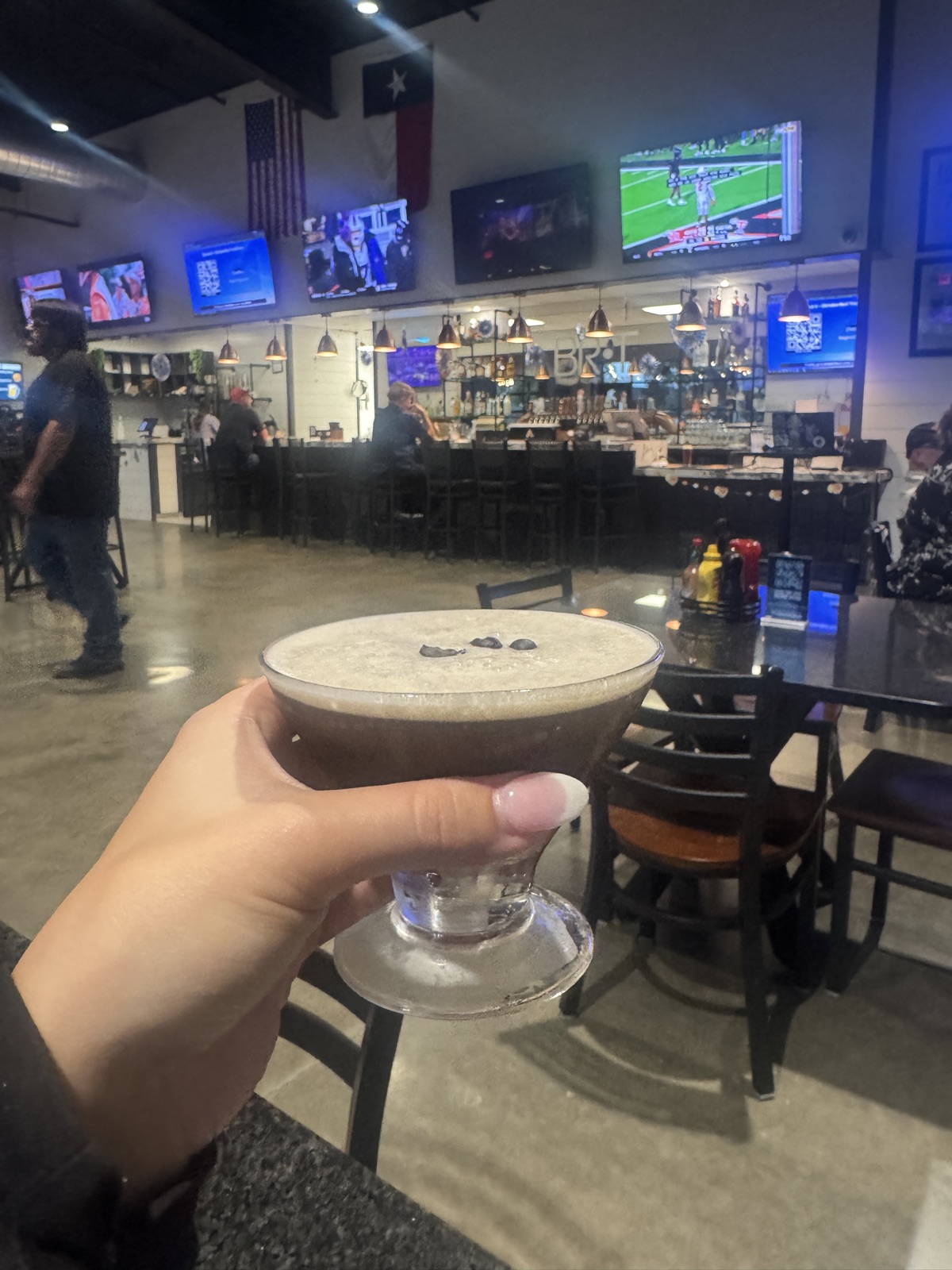 Espresso martini at Bosque River Taphouse, photographed by Lexi Mund