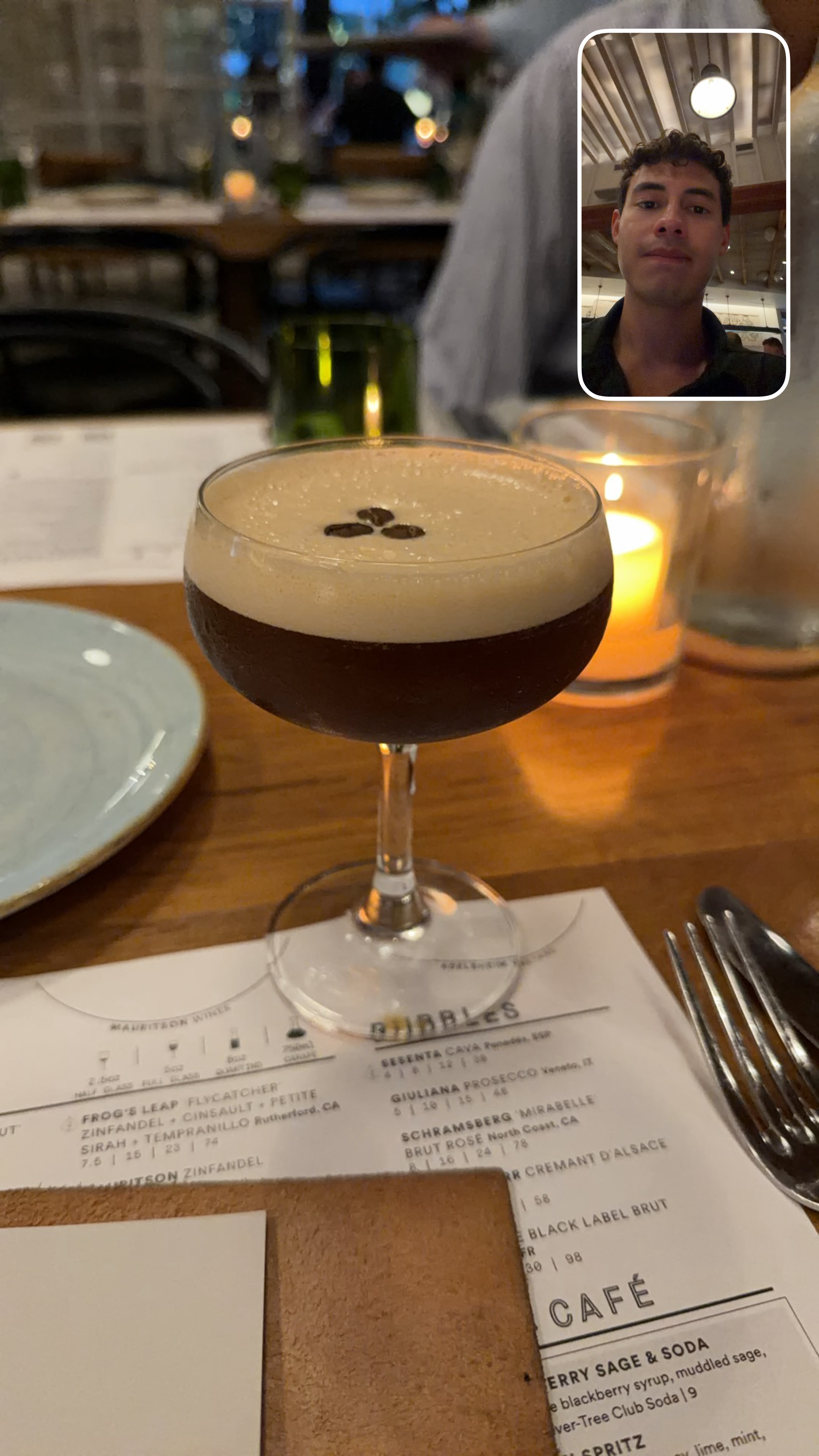 Espresso martini at Sixty Vines, photographed by Diego
