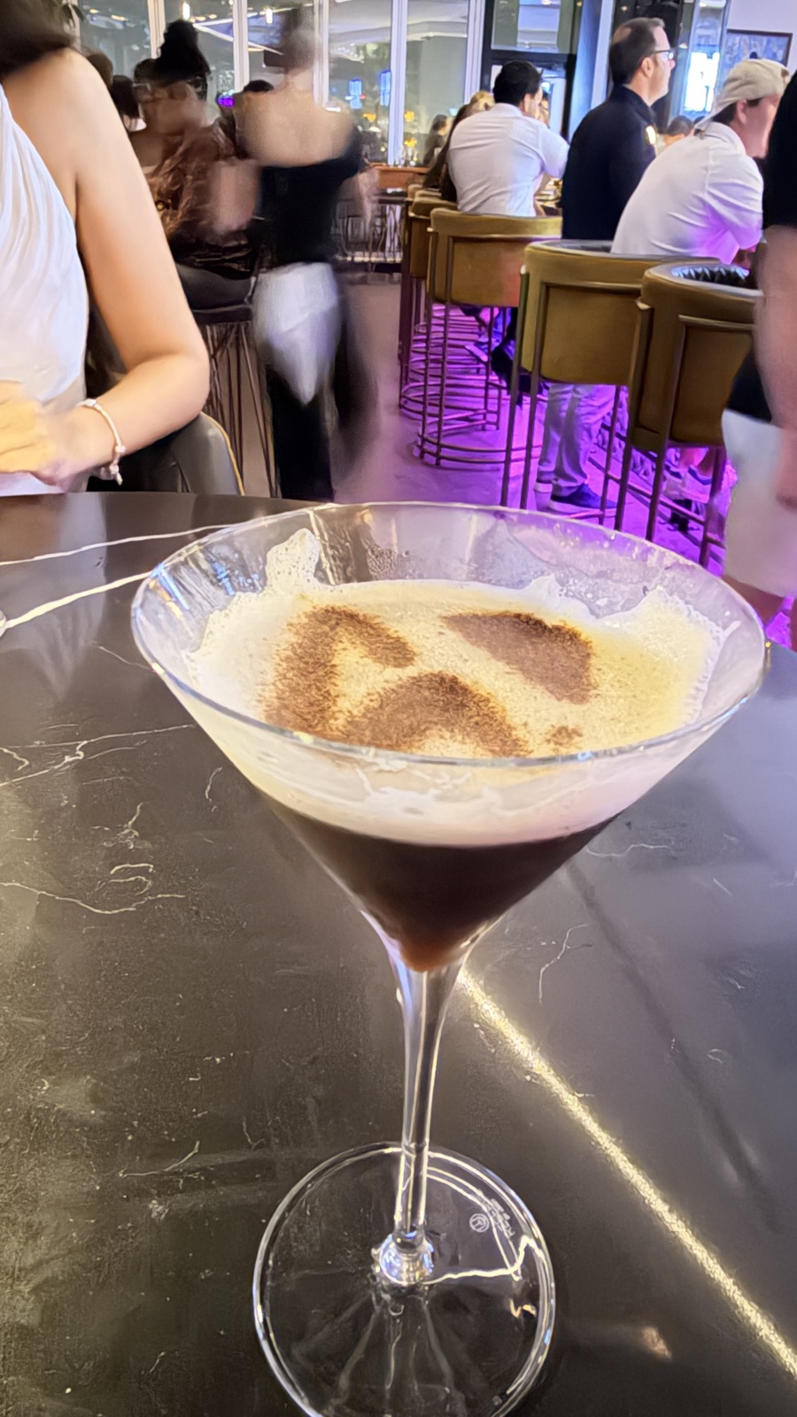 Espresso martini at Mandrake Rooftop, photographed by Ryan Santilena