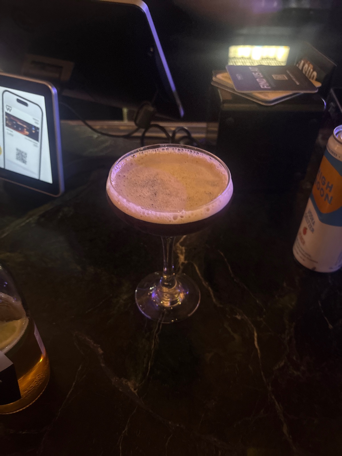 Espresso martini at Bar W, photographed by Matthew Ferreira
